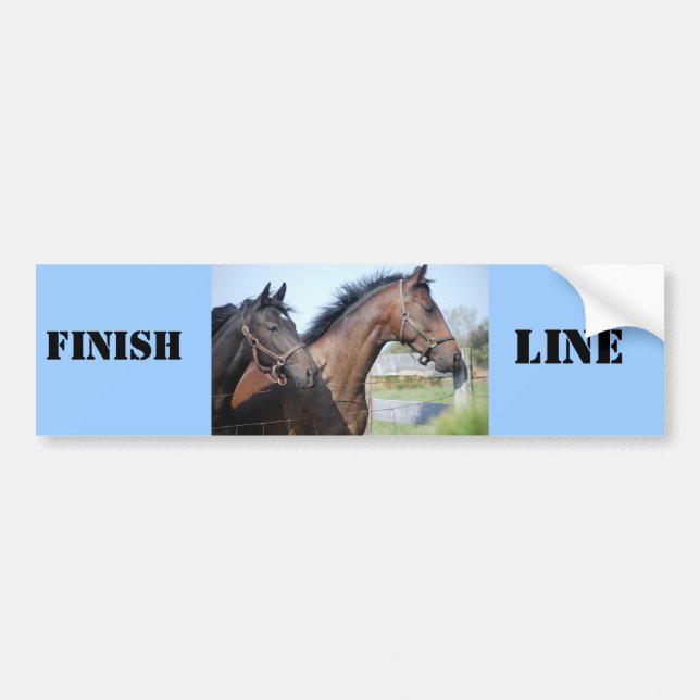 Autocollant De Voiture Ligne de fin de course de cheval (Devant)