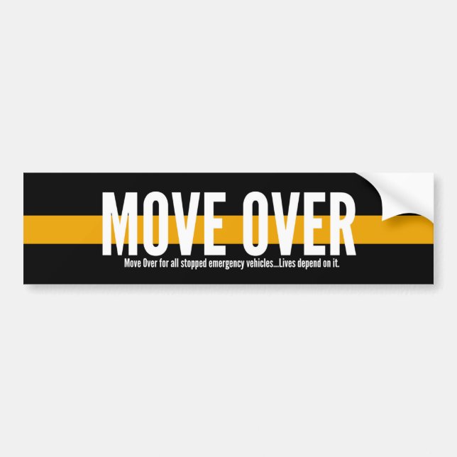 Autocollant De Voiture Ligne jaune mince mouvement au-dessus d'adhésif (Devant)