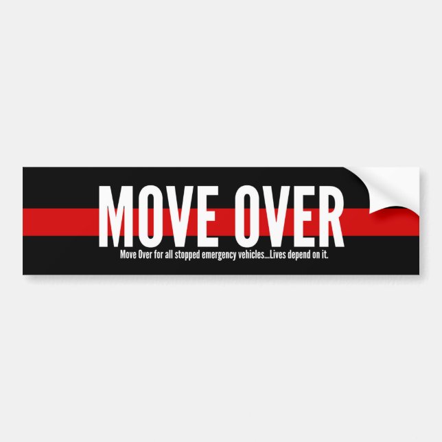 Autocollant De Voiture Ligne rouge mince mouvement au-dessus d'adhésif (Devant)