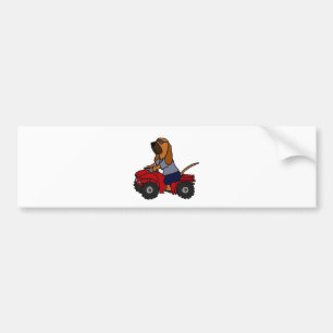 Autocollant De Voiture Limier drôle conduisant ATV rouge