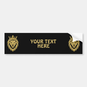 Autocollant De Voiture Lion Avec Couronne - Style Or 3