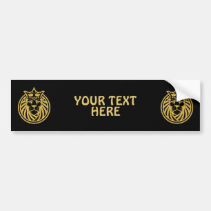 Autocollant De Voiture Lion Avec Couronne - Style Or 4