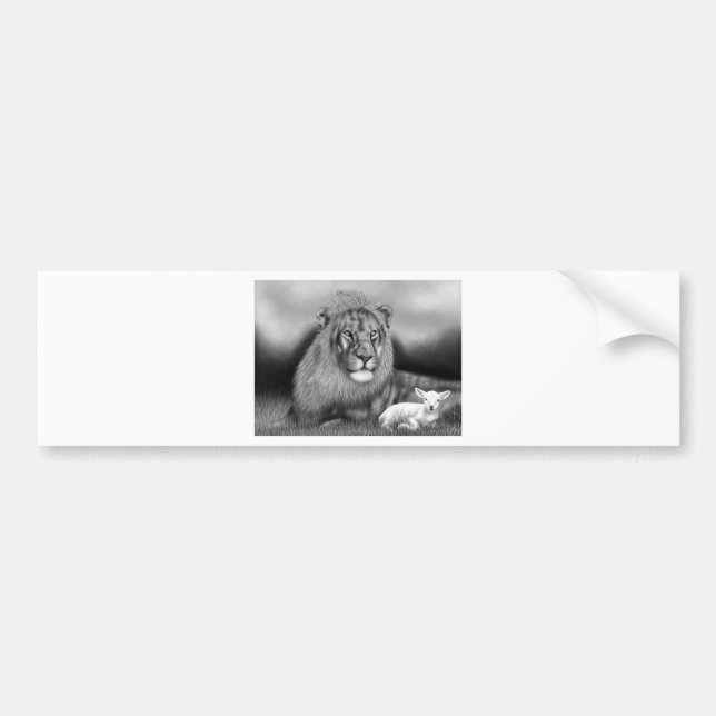 Autocollant De Voiture Lion et l'agneau (Devant)