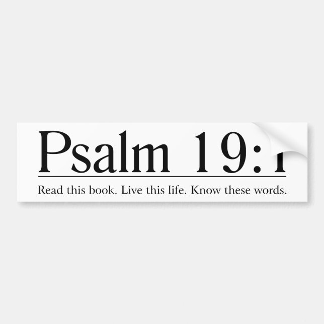 Autocollant De Voiture Lisez le 19:1 de psaume de bible (Devant)