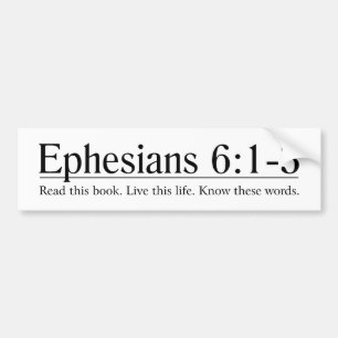 Autocollant De Voiture Lisez le 6:1 d'Ephesians de bible - 3