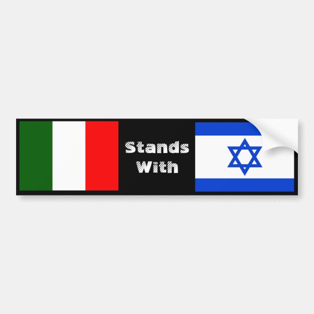Autocollant De Voiture L'Italie Et Israël (Devant)