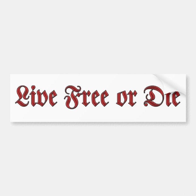 Autocollant De Voiture Live Free ou Die (Devant)