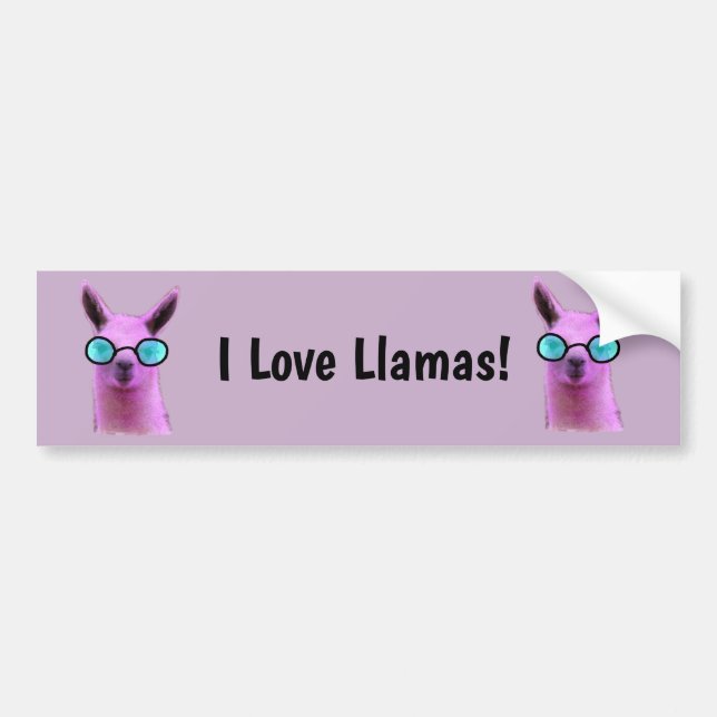 Autocollant De Voiture Llama cool rose ! Auto-collants pour voiture (Devant)