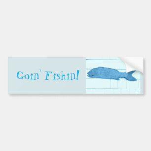 Autocollant De Voiture logo bleu de poissons de fishin de goin