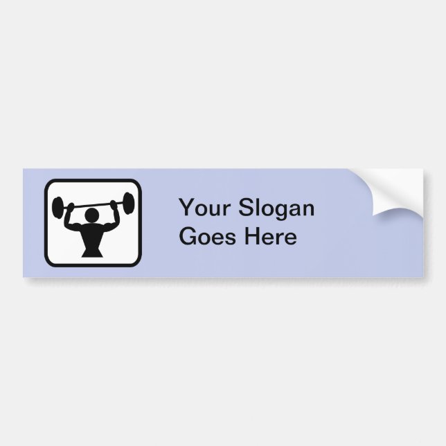 Autocollant De Voiture Logo Bodybuilder / Weightlifter personnalisable (Devant)