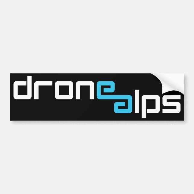 Autocollant De Voiture Logo d'Alpes de bourdon (blanc et bleu) (Devant)