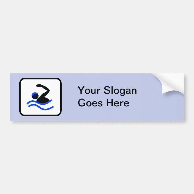 Autocollant De Voiture Logo de nage personnalisable (Devant)