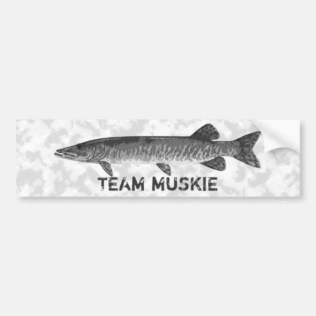 Autocollant De Voiture Logo de pêche de Muskie (Devant)