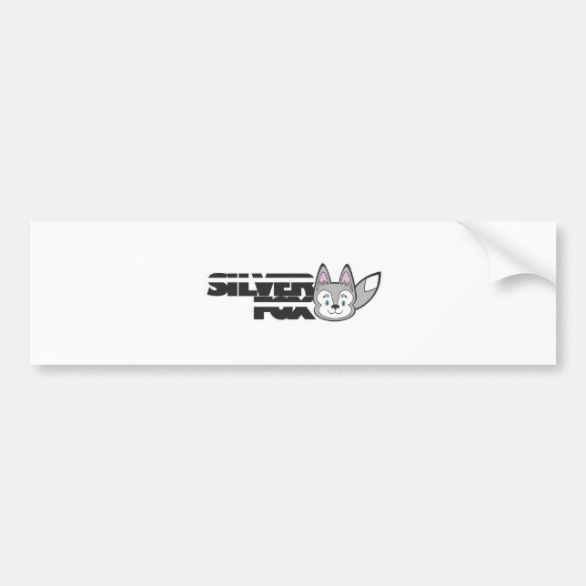 Autocollant De Voiture Logo de renard argenté (Devant)