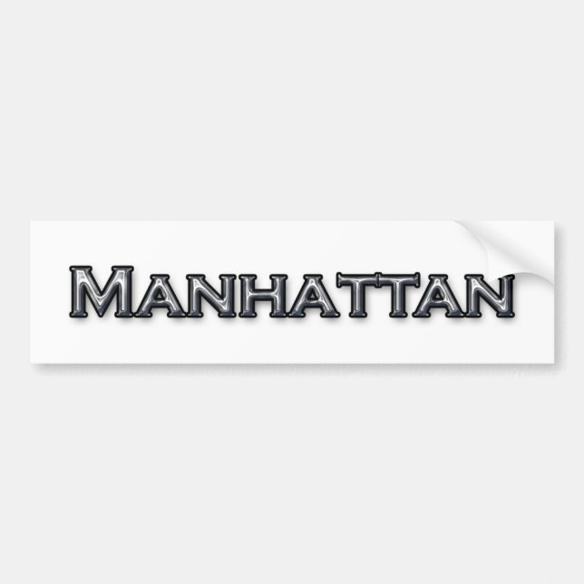 Autocollant De Voiture Logo des textes de Manhattan NY de finition de (Devant)