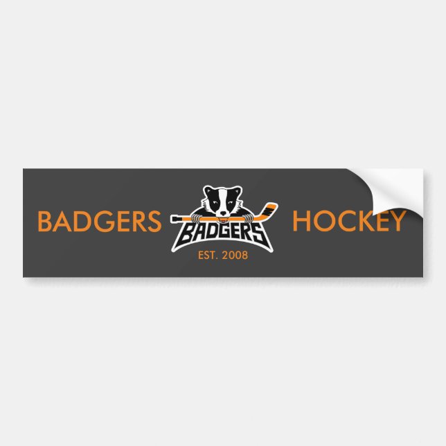Autocollant De Voiture Logo d'hockey de blaireaux (Devant)