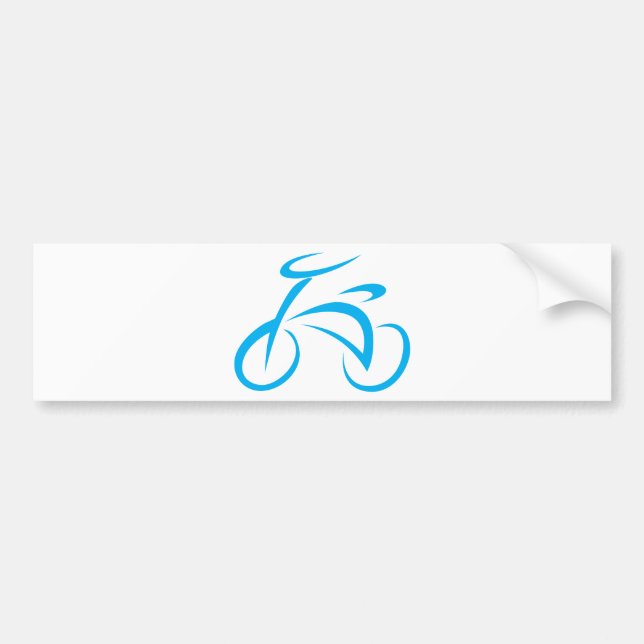 Autocollant De Voiture Logo faisant du vélo de bicyclette bleue fraîche (Devant)
