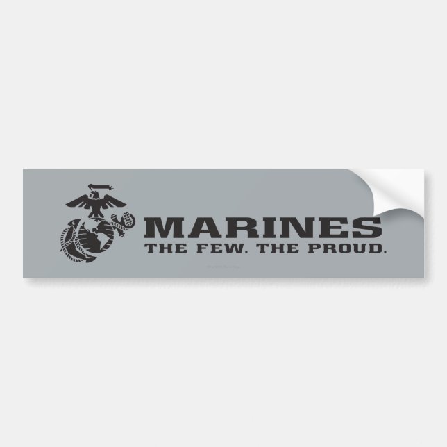 Autocollant De Voiture Logo noir empilé USMC "The Rew, The Fiers" (Devant)