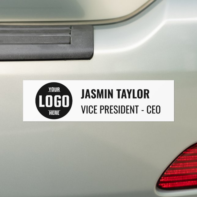 Autocollant De Voiture Logo personnalisable & intitulé de poste | Moderne (En voiture)