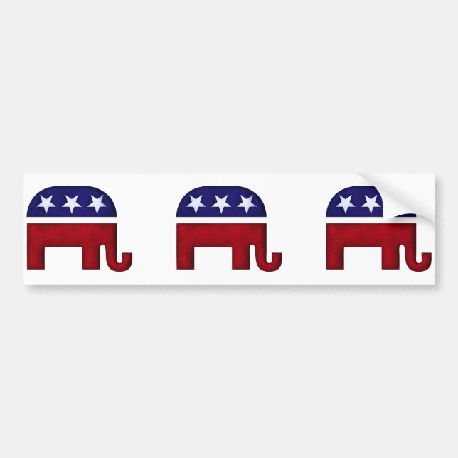 Autocollant De Voiture Logo républicain d'éléphant (Devant)