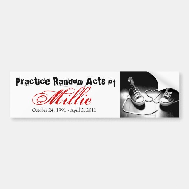 Autocollant De Voiture Lois aléatoires de Millie (Devant)