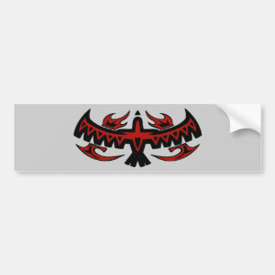 Autocollant De Voiture L'oiseau tribal s'envole Bumpersticker