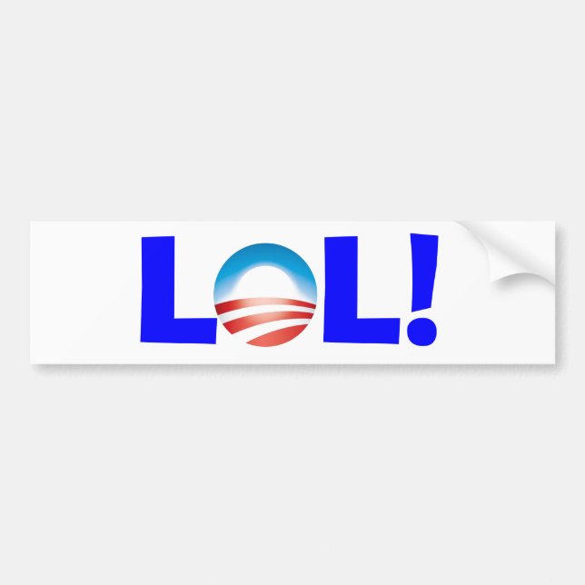Autocollant De Voiture LOL chez Obama - riant fort chez Obama (Devant)