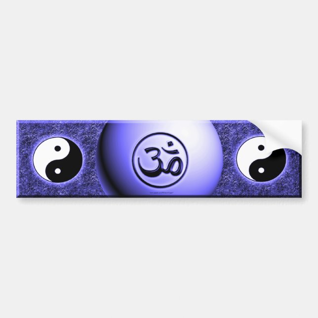 Autocollant De Voiture L'OM Yin Yang - bleu (Devant)