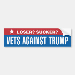 Autocollant De Voiture Loser ? Sucker ? Les vétérans contre Trump