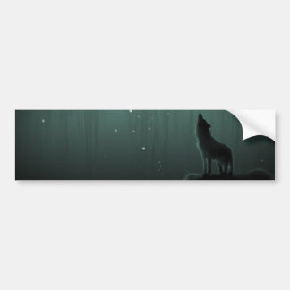 Autocollant De Voiture loup sur une colline