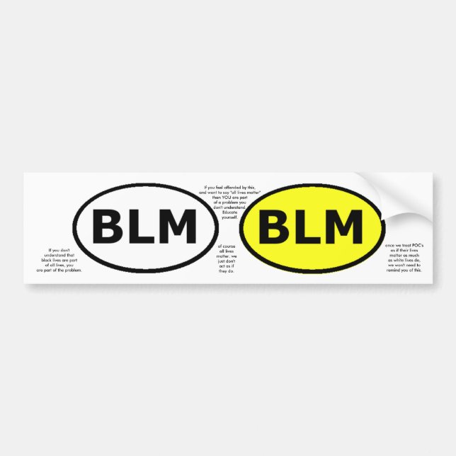Autocollant De Voiture L'ovale éducatif ou les windowstickers de BLM (Devant)