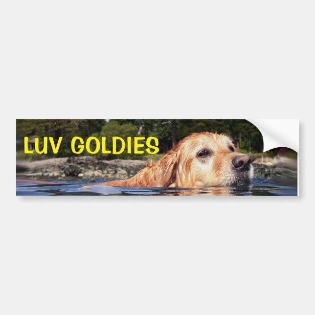 Autocollant De Voiture Love Golden Retrievers - Bumper Sticker (Devant)