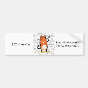 Autocollant De Voiture Love My Cat Bumper Sticker