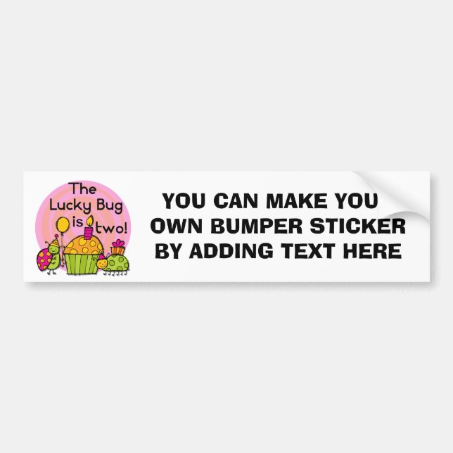 Autocollant De Voiture Lucky Bug Cupcake 2e Anniversaire T-shirts et cade (Devant)