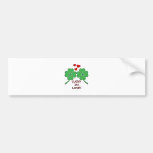 Autocollant De Voiture Lucky In Love Hearts Clover