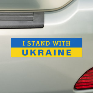 Autocollant De Voiture L'Ukraine soutient le drapeau ukrainien de paix