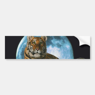 AUTOCOLLANT DE VOITURE LUNE DE TIGRE