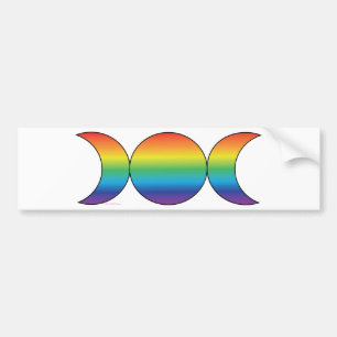 Autocollant De Voiture Lune triple d'arc-en-ciel