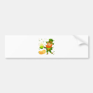 Autocollant De Voiture Lutin buvant de la bière St. Patrick's Day
