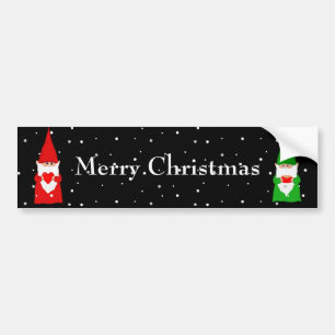 Autocollant De Voiture Lutins de Noël sur fond noir