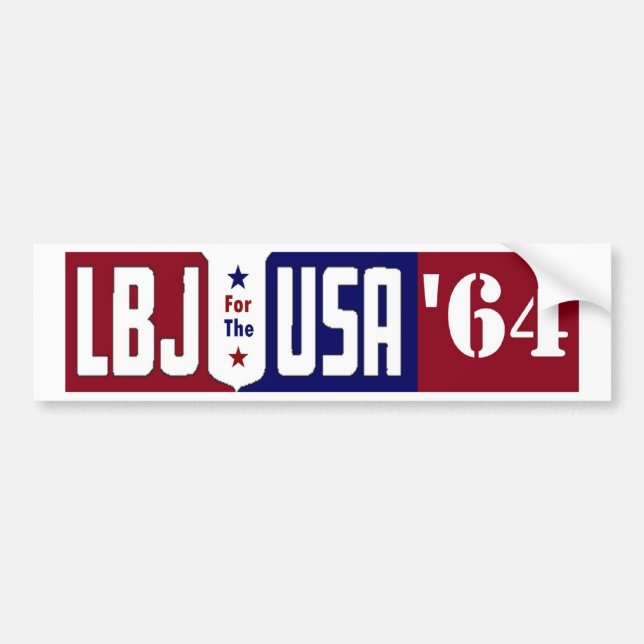 Autocollant De Voiture Lyndon Johnson '64 LBJ pour les Etats-Unis (Devant)