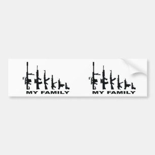 Autocollant De Voiture Ma famille (J'aime les armes)