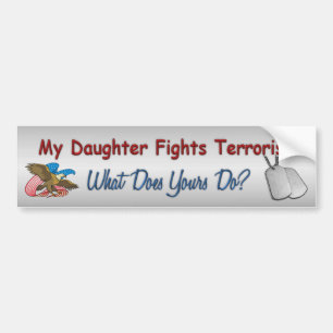 Autocollant De Voiture Ma fille combat le terrorisme