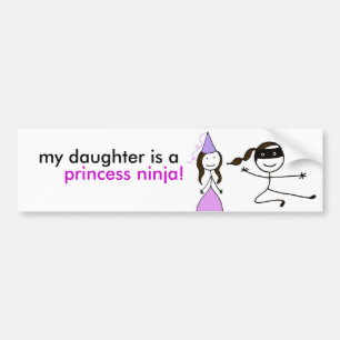 Autocollant De Voiture Ma fille est une princesse Ninja.