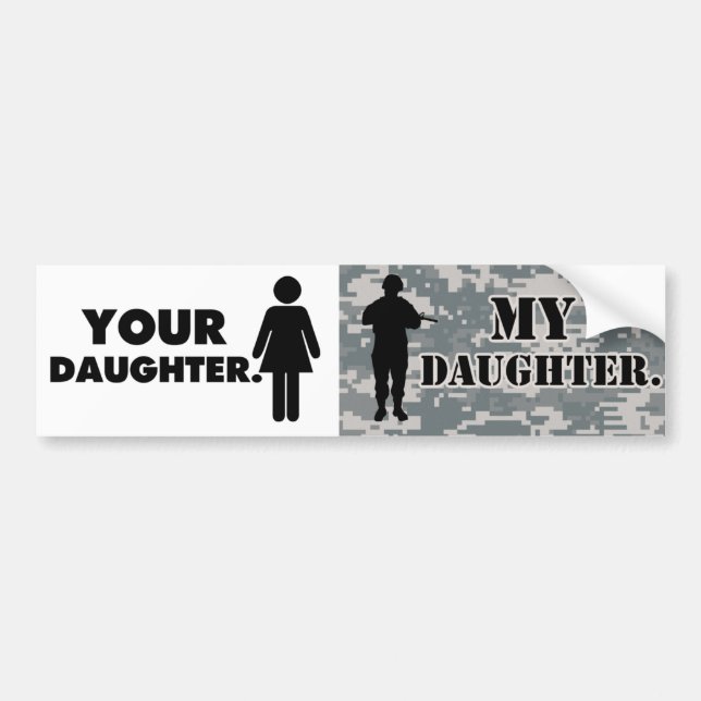 Autocollant De Voiture Ma fille Ma fille Militaire Papa (Devant)