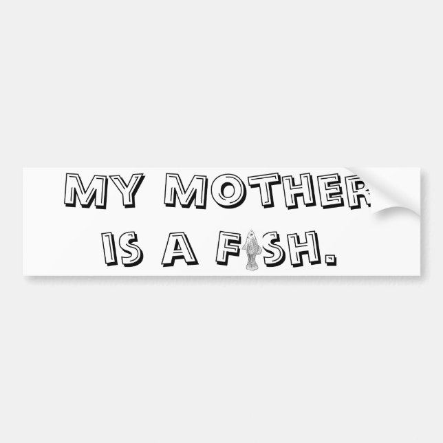 Autocollant De Voiture Ma mère est un poisson (Devant)
