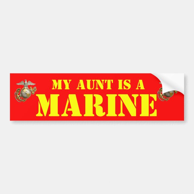 AUTOCOLLANT DE VOITURE MA TANTE IS A MARINE (Devant)