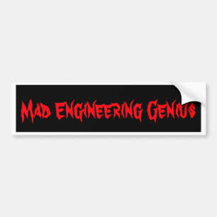 Autocollant De Voiture Mad Engineering Genius Geeky Geek Cadeaux Nerd