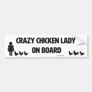 Autocollant De Voiture Madame folle adhésif pour pare-chocs de poulet