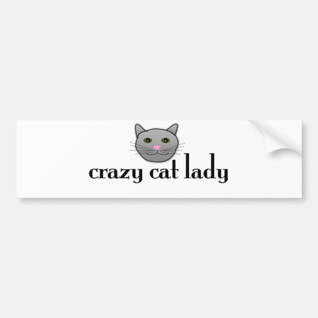 Autocollant De Voiture Madame folle de chat (Devant)